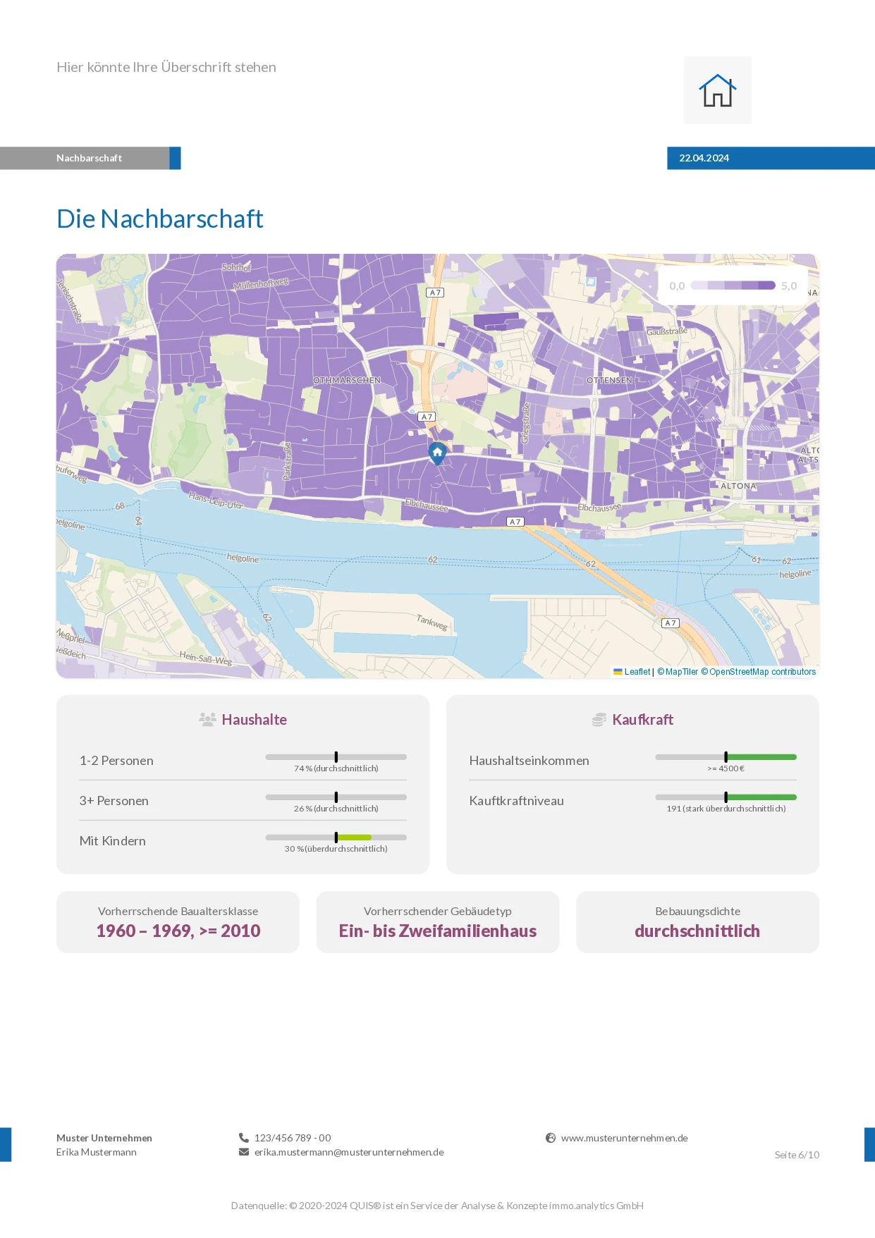 Immobilien-Exposé mit Objektbild sowie Objekt- und Lagebeschreibung